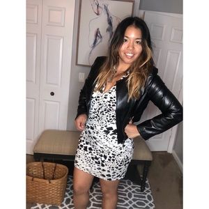 Geometric black/white dress